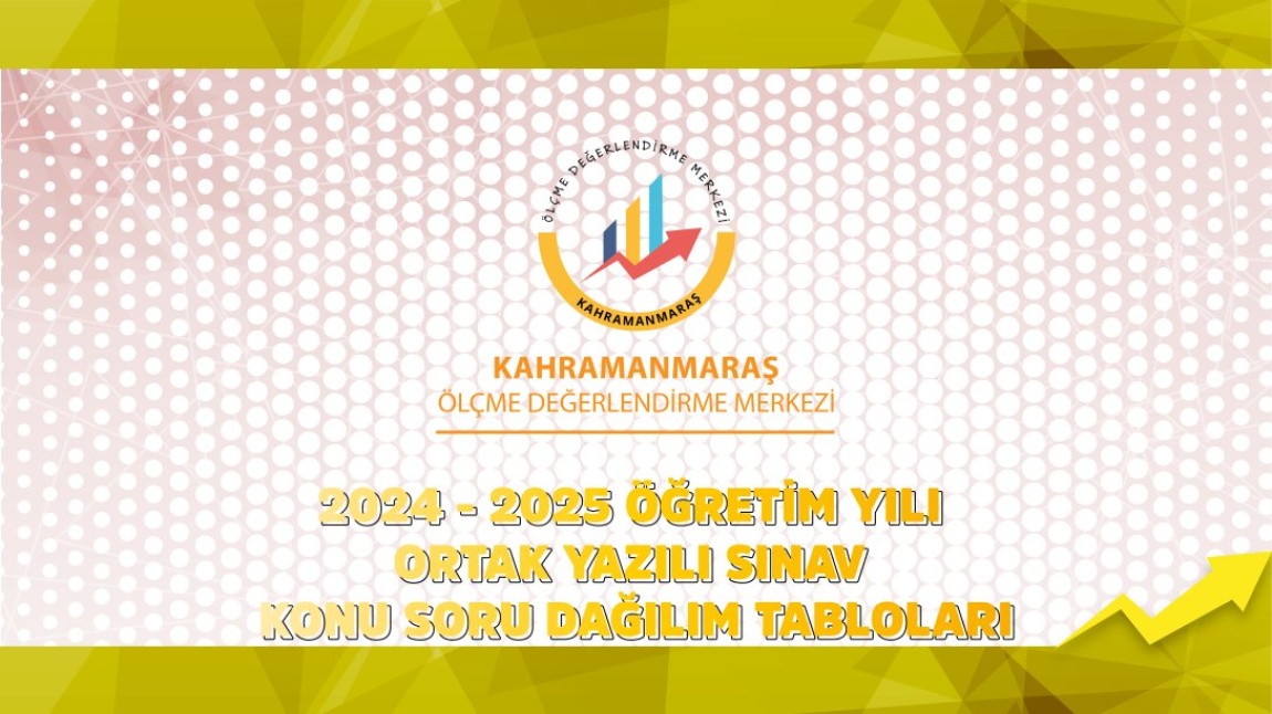 2024-2025 Öğretim Yılı Ortak Yazılı Sınav Konu Soru Dağılım Tabloları